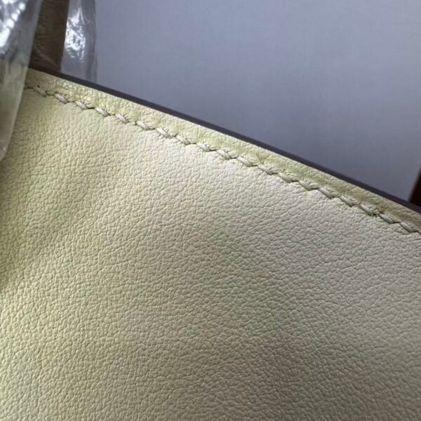 Birkin 25 Bleu Lin Swift Gold Hardware Jaune Milton Handmade women's handbag 6 Birkin 25 Bleu Lin Swift Gold Hardware Jaune Milton Handmade women's handbag