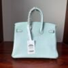 Birkin 25 Hand stitched  Handcrafted authentic hand-sewn Vert Fizz Swift Leather with Palladium Hardware Palladium  Hardware authentic hand-sewn