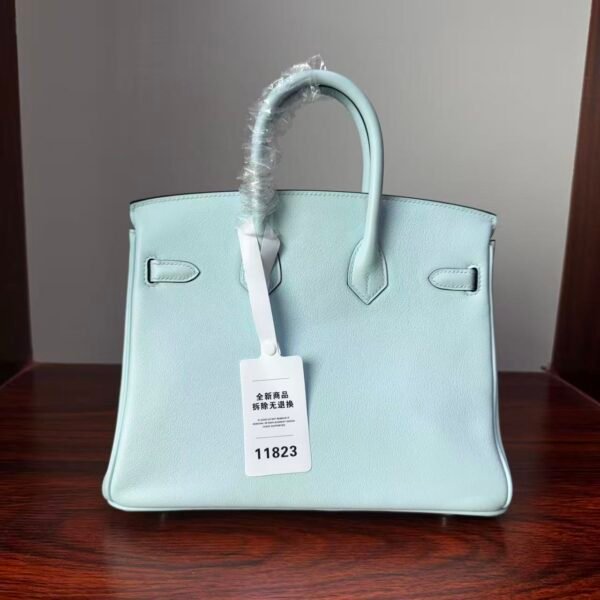 Birkin 25 Hand stitched  Handcrafted authentic hand-sewn Vert Fizz Swift Leather with Palladium Hardware Palladium  Hardware authentic hand-sewn