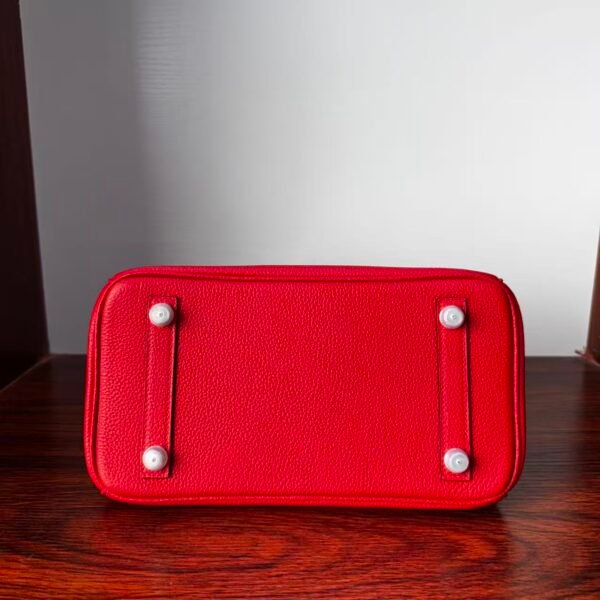 Birkin  25 Hand stitched Rouge Vif Touch Niloticus Crocodile Birkin 25 PHW  Handcrafted Saddle stitch authentic hand-sewn