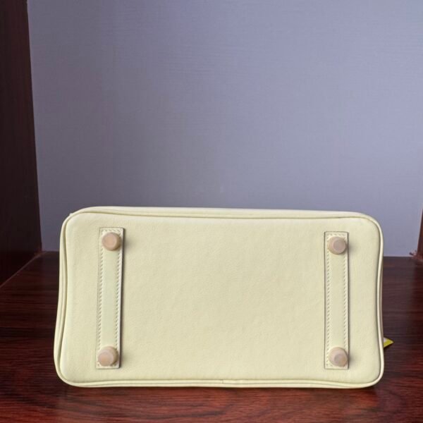 Birkin 25 Bleu Lin Swift Gold Hardware Jaune Milton Handmade women's handbag 3 Birkin 25 Bleu Lin Swift Gold Hardware Jaune Milton Handmade women's handbag
