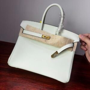 Birkin 25 Craie Swift with Gold Hardware