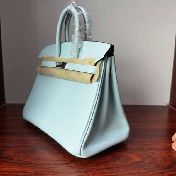 Birkin 25 Hand stitched  Handcrafted authentic hand-sewn Vert Fizz Swift Leather with Palladium Hardware Palladium  Hardware authentic hand-sewn