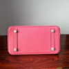Birkin 25 Rose Confetti Swift Palladium Hardware  Biscuit-colored Swift leather Handmade women's handbag