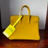 Birkin 25 Saddle stitch Gold 9D Epsom Leather with Gold Hardware Hand stitched authentic hand-sewn 12 Birkin 25 Saddle stitch Gold 9D Epsom Leather with Gold Hardware Hand stitched authentic hand-sewn