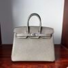 Birkin 25 Hand stitched Handcrafted Gris Asphalte Togo Palladium Hardware Saddle stitch authentic hand-sewn