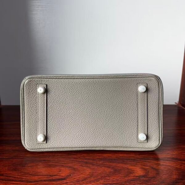 Birkin 25 Hand stitched Handcrafted Gris Asphalte Togo Palladium Hardware Saddle stitch authentic hand-sewn