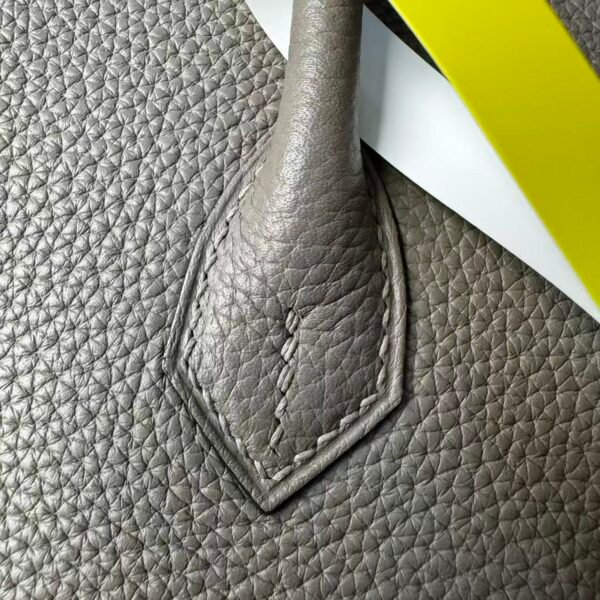 Birkin 25 Hand stitched Handcrafted Gris Asphalte Togo Palladium Hardware Saddle stitch authentic hand-sewn