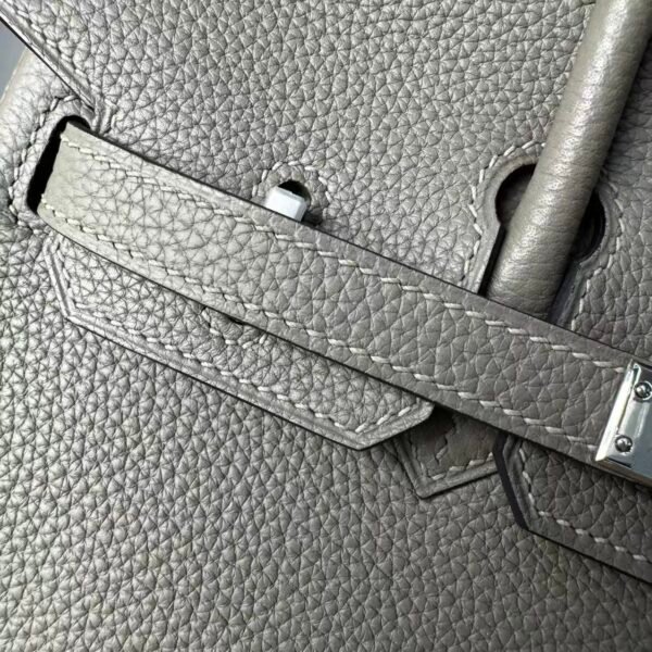 Birkin 25 Hand stitched Handcrafted Gris Asphalte Togo Palladium Hardware Saddle stitch authentic hand-sewn