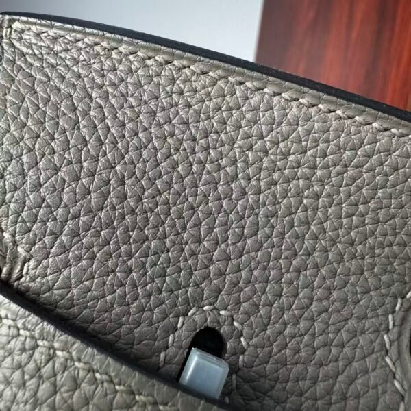 Birkin 25 Hand stitched Handcrafted Gris Asphalte Togo Palladium Hardware Saddle stitch authentic hand-sewn