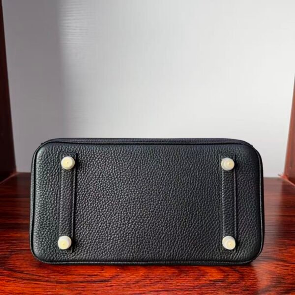 Birkin 25 Saddle stitch authentic hand-sewn Black Togo with Palladium Hardware Hand stitched Handcrafted 3 Birkin 25 Saddle stitch authentic hand-sewn Black Togo with Palladium Hardware Hand stitched Handcrafted