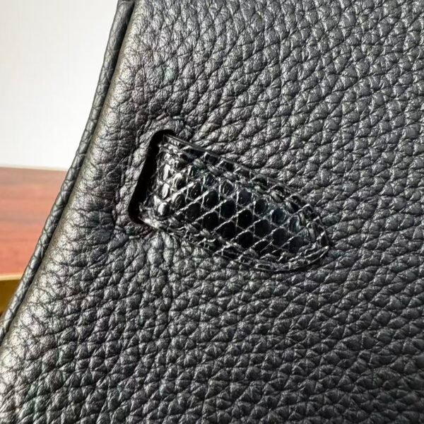 Birkin 25 Touch Noir Black Togo / Lizard, Palladium Hardware