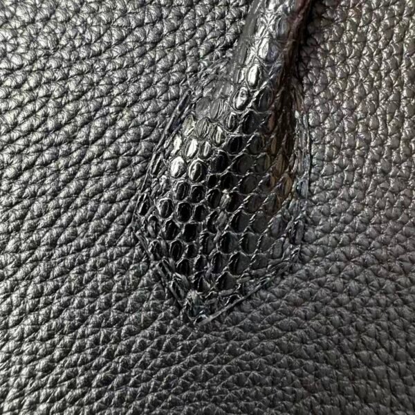 Birkin 25 Touch Noir Black Togo / Lizard, Palladium Hardware