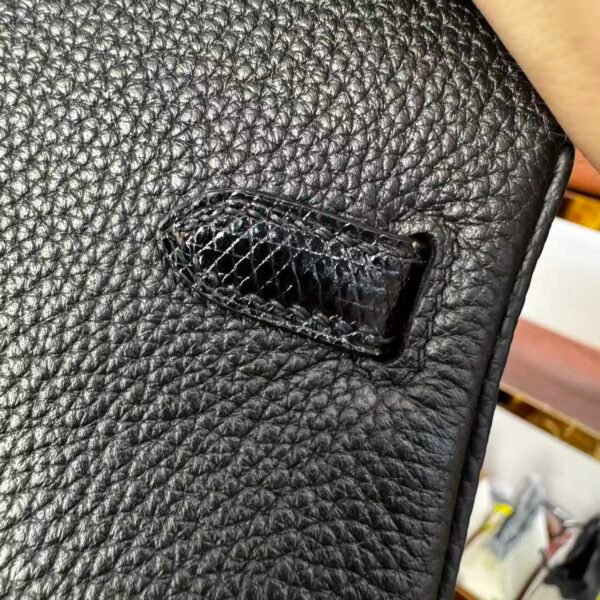 Birkin 25 Touch Noir Black Togo / Lizard, Palladium Hardware