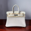 Birkin 25 Glacier White, Matte Alligator, Silver Hardware Hand stitched authentic hand-sewn sophisticated