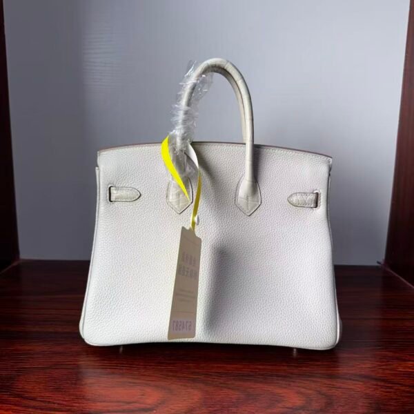 Birkin 25 authentic hand-sewn Touch: Glacier White Crocodile/Togo Mix, Silver Hardware Handcrafted sophisticated