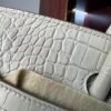 Birkin 25 authentic hand-sewn Touch: Glacier White Crocodile/Togo Mix, Silver Hardware Handcrafted sophisticated