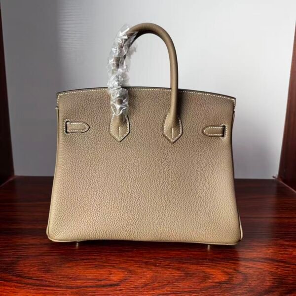 Birkin 25 Saddle stitch authentic hand-sewn Elephant Grey Togo Silver Hardware Hand stitched Handcrafted 3 Birkin 25 Saddle stitch authentic hand-sewn Elephant Grey Togo Silver Hardware Hand stitched Handcrafted