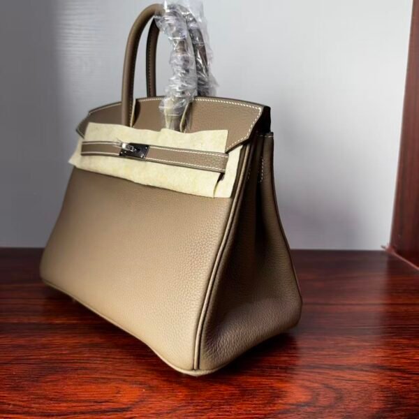 Birkin 25 Saddle stitch authentic hand-sewn Elephant Grey Togo Silver Hardware Hand stitched Handcrafted 4 Birkin 25 Saddle stitch authentic hand-sewn Elephant Grey Togo Silver Hardware Hand stitched Handcrafted