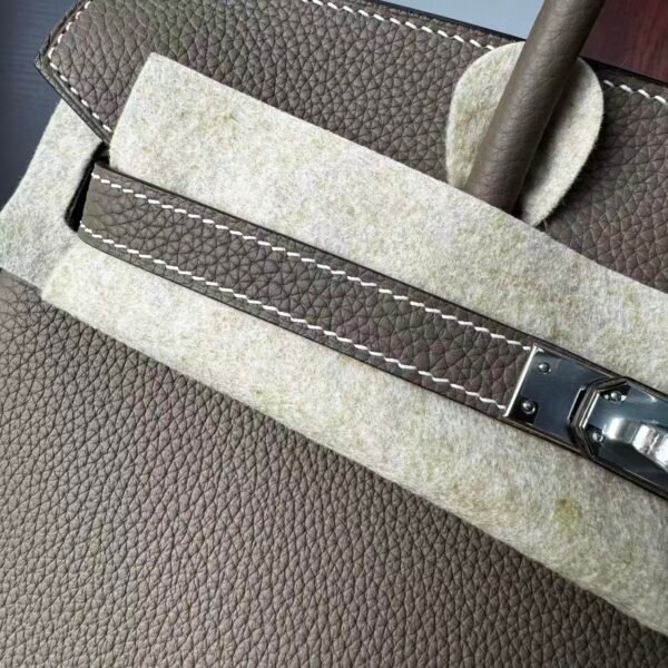 Birkin 25 Saddle stitch authentic hand-sewn Elephant Grey Togo Silver Hardware Hand stitched Handcrafted 6 Birkin 25 Saddle stitch authentic hand-sewn Elephant Grey Togo Silver Hardware Hand stitched Handcrafted