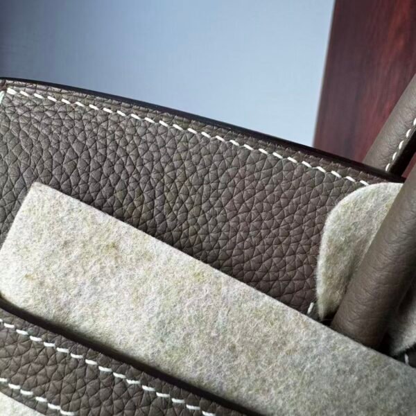 Birkin 25 Saddle stitch authentic hand-sewn Elephant Grey Togo Silver Hardware Hand stitched Handcrafted 7 Birkin 25 Saddle stitch authentic hand-sewn Elephant Grey Togo Silver Hardware Hand stitched Handcrafted