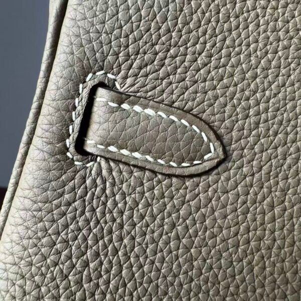 Birkin 25 Saddle stitch authentic hand-sewn Elephant Grey Togo Silver Hardware Hand stitched Handcrafted 8 Birkin 25 Saddle stitch authentic hand-sewn Elephant Grey Togo Silver Hardware Hand stitched Handcrafted