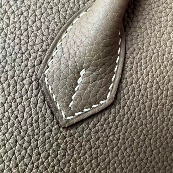 Birkin 25 Saddle stitch authentic hand-sewn Elephant Grey Togo Silver Hardware Hand stitched Handcrafted 9 Birkin 25 Saddle stitch authentic hand-sewn Elephant Grey Togo Silver Hardware Hand stitched Handcrafted