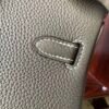 Birkin 25 Saddle stitch authentic hand-sewn Elephant Grey Togo Silver Hardware Hand stitched Handcrafted 20 Birkin 25 Saddle stitch authentic hand-sewn Elephant Grey Togo Silver Hardware Hand stitched Handcrafted