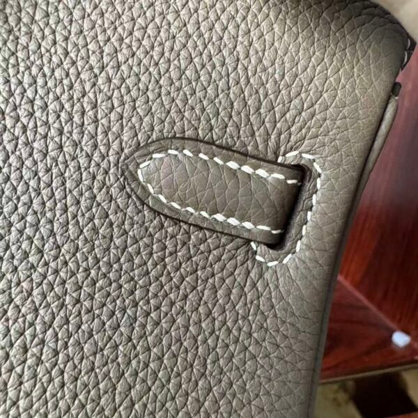 Birkin 25 Saddle stitch authentic hand-sewn Elephant Grey Togo Silver Hardware Hand stitched Handcrafted 10 Birkin 25 Saddle stitch authentic hand-sewn Elephant Grey Togo Silver Hardware Hand stitched Handcrafted