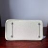 Birkin 25  Saddle stitch authentic hand-sewn Togo Leather in Milkshake White with Silver Hardware Hand stitched Handcrafted Birkin 25  Saddle stitch