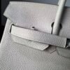 Birkin 25  Saddle stitch authentic hand-sewn Togo Leather in Milkshake White with Silver Hardware Hand stitched Handcrafted Birkin 25  Saddle stitch