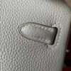 Birkin 25  Saddle stitch authentic hand-sewn Togo Leather in Milkshake White with Silver Hardware Hand stitched Handcrafted Birkin 25  Saddle stitch