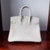 Birkin 25  Saddle stitch authentic hand-sewn Craie Togo Gold Hardware Hand stitched Handcrafted