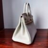 Birkin 25  Saddle stitch authentic hand-sewn Craie Togo Gold Hardware Hand stitched Handcrafted