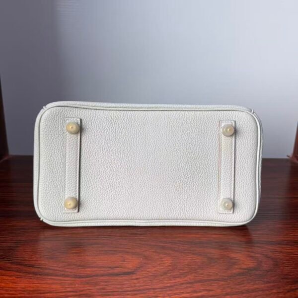 Birkin 25  Saddle stitch authentic hand-sewn Craie Togo Gold Hardware Hand stitched Handcrafted