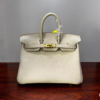 Birkin 25 Handcrafted Sellier Togo Milk White GHW Hand stitched  authentic hand-sewn