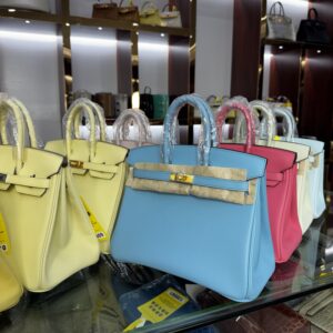 Birkin 25 Jaune Poussin SWIFT Palladium Hardware