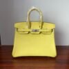 Birkin Biscuit-colored Swift leather Handmade women's handbag Birkin 25cm Jaune Poussin