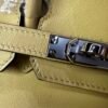 Birkin 25  Swift Palladium Hardware Jaune Poussin Biscuit-colored Swift leather Handmade women's handbag