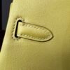 Birkin 25  Swift Palladium Hardware Jaune Poussin Biscuit-colored Swift leather Handmade women's handbag