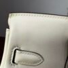 Birkin 25 NATE Swift Palladium Hardware Biscuit-colored Swift leather Handmade women's handbag