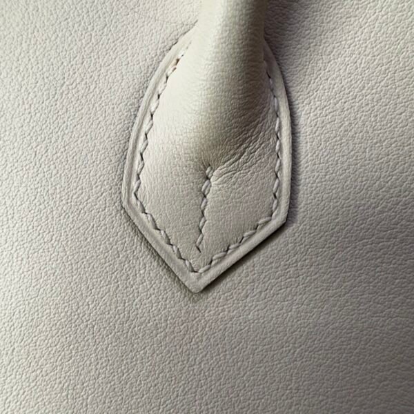 Birkin 25 NATE Swift Palladium Hardware Biscuit-colored Swift leather Handmade women's handbag