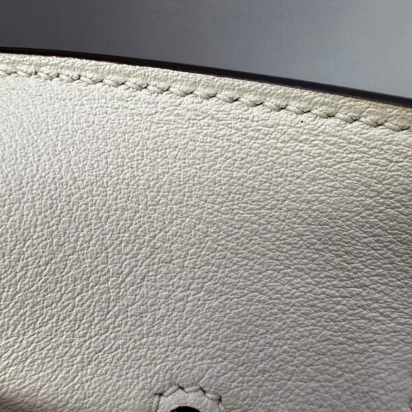 Birkin 25 NATE Swift Palladium Hardware Biscuit-colored Swift leather Handmade women's handbag