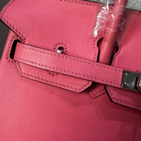 Birkin Biscuit-colored Swift leather Handmade women's handbag Birkin 25cm Rose Confetti