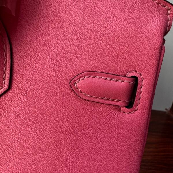 Birkin Biscuit-colored Swift leather Handmade women's handbag Birkin 25cm Rose Confetti