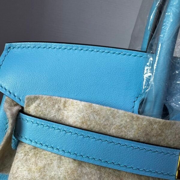 Birkin 25  Bleu Celeste 7N Swift Gold Hardware authentic hand-sewn  Saddle stitch  Handcrafted Hand stitched
