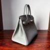Birkin 25 Saddle stitch authentic hand-sewn in Colombe Grey Togo Leather with Silver Hardware Hand stitched Handcrafted 13 Birkin 25 Saddle stitch authentic hand-sewn in Colombe Grey Togo Leather with Silver Hardware Hand stitched Handcrafted