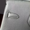 Birkin 25 Saddle stitch authentic hand-sewn in Colombe Grey Togo Leather with Silver Hardware Hand stitched Handcrafted 17 Birkin 25 Saddle stitch authentic hand-sewn in Colombe Grey Togo Leather with Silver Hardware Hand stitched Handcrafted