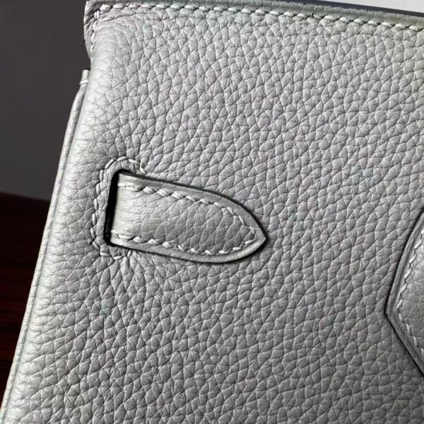 Birkin 25 Saddle stitch authentic hand-sewn in Colombe Grey Togo Leather with Silver Hardware Hand stitched Handcrafted 8 Birkin 25 Saddle stitch authentic hand-sewn in Colombe Grey Togo Leather with Silver Hardware Hand stitched Handcrafted