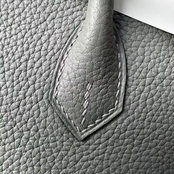 Birkin 25 Saddle stitch authentic hand-sewn in Colombe Grey Togo Leather with Silver Hardware Hand stitched Handcrafted 9 Birkin 25 Saddle stitch authentic hand-sewn in Colombe Grey Togo Leather with Silver Hardware Hand stitched Handcrafted